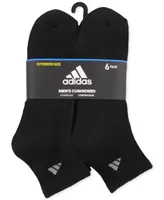 adidas Men's Cushioned Quarter Extended Socks, 6-Pack