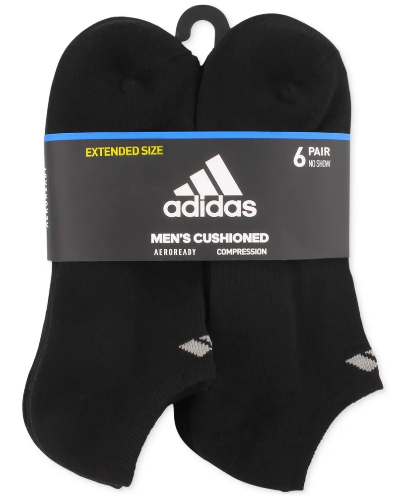 adidas Men's No-Show Athletic Extended Socks, 6 Pack