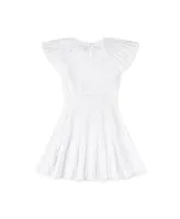 Hope & Henry Girls' Organic Cotton Short Flutter Sleeve Sweater Dress, Toddler