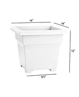 Novelty Countryside Square Tub Planter White 14 Inch
