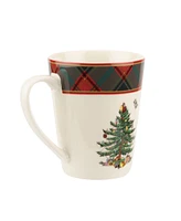 Spode Christmas Tree Tartan Mugs, Set of 4