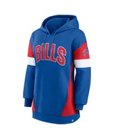 Women's Fanatics Royal, Red Buffalo Bills Lock It Down Pullover Hoodie