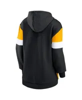 Women's Fanatics Black, Gold Pittsburgh Steelers Lock It Down Pullover Hoodie