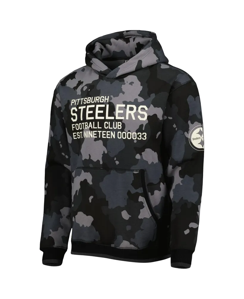 Men's The Wild Collective Black Pittsburgh Steelers Camo Pullover Hoodie