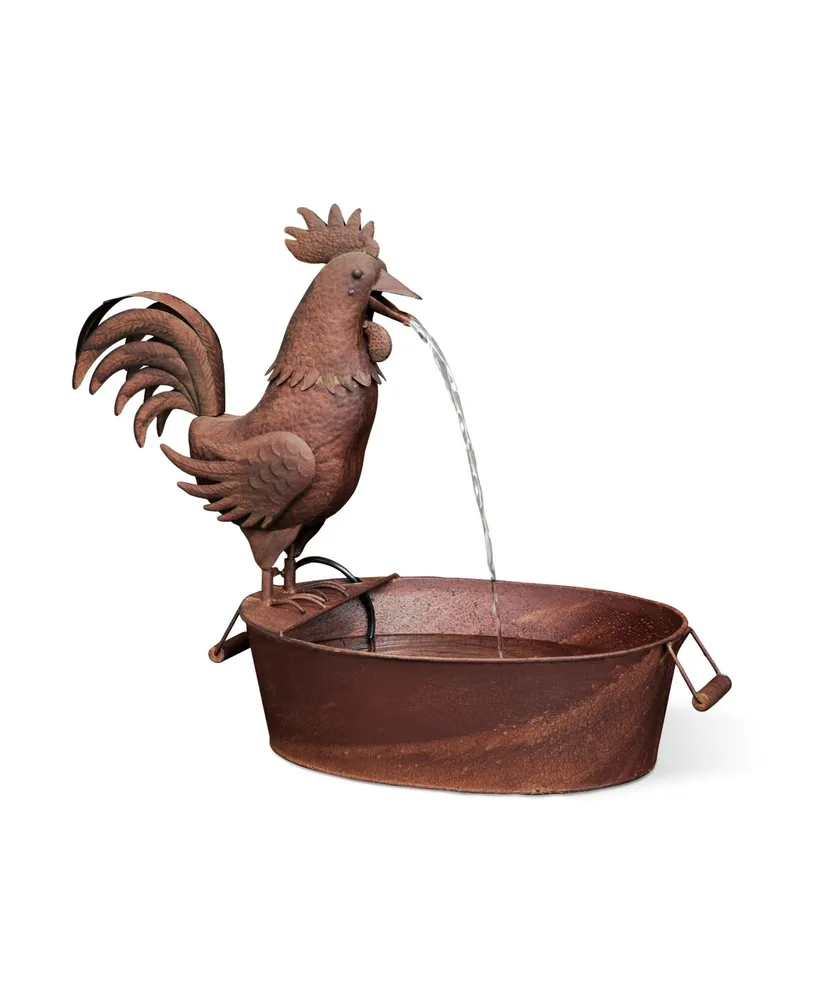 Folk Art Rooster Fountain