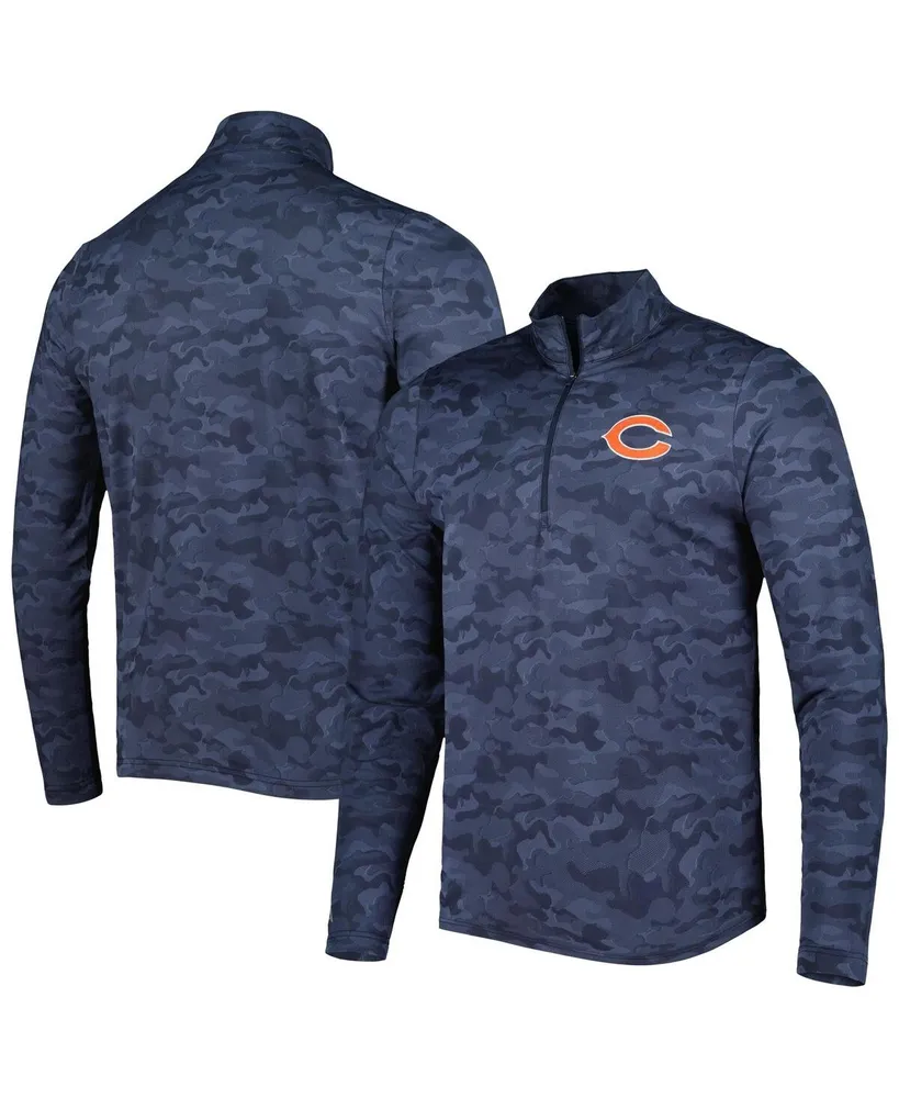 Men's Antigua Navy Chicago Bears Brigade Quarter-Zip Sweatshirt