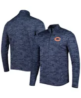 Men's Antigua Navy Chicago Bears Brigade Quarter-Zip Sweatshirt