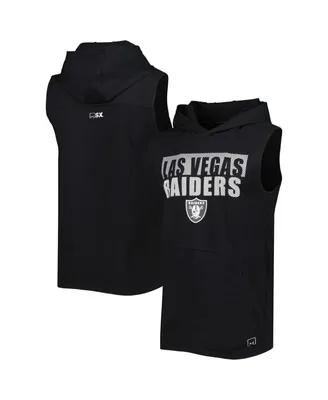Men's Msx by Michael Strahan Black Las Vegas Raiders Relay Sleeveless Pullover Hoodie