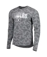 Men's Msx by Michael Strahan Black Las Vegas Raiders Performance Camo Long Sleeve T-shirt