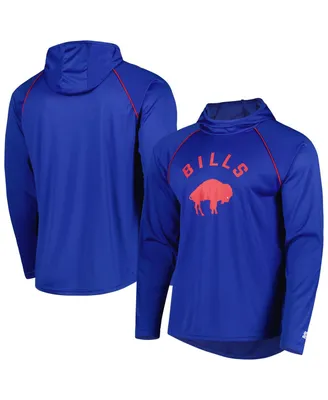 Men's Starter Royal Buffalo Bills Vintage-like Logo Raglan Hoodie T-shirt