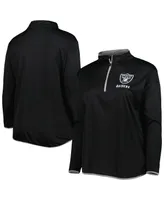 Women's Fanatics Black Las Vegas Raiders Plus Worth the Drive Quarter-Zip Top