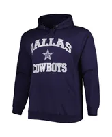 Men's Dak Prescott Navy Dallas Cowboys Big and Tall Fleece Name and Number Pullover Hoodie