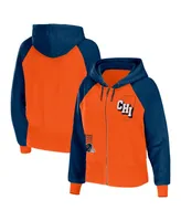 Women's Wear by Erin Andrews Orange Chicago Bears Colorblock Full-Zip Hoodie