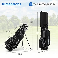 Costway Men's Complete Golf Clubs Package Set 10 Pieces Includes Alloy Driver