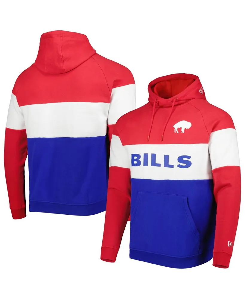 Men's New Era Royal/Red New York Giants Colorblock Throwback Pullover Hoodie