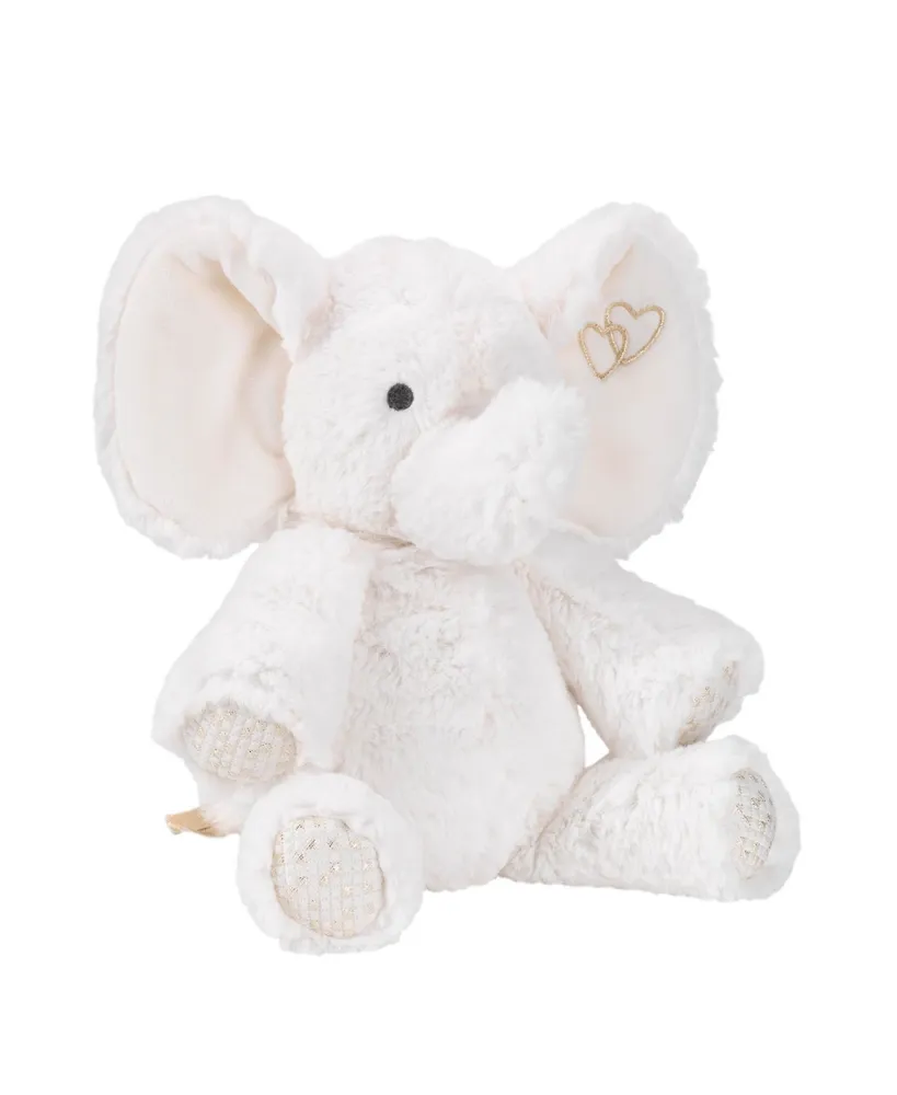 Lambs & Ivy Signature Jamboree White/Gold Plush Elephant Stuffed Animal - Marshmallow