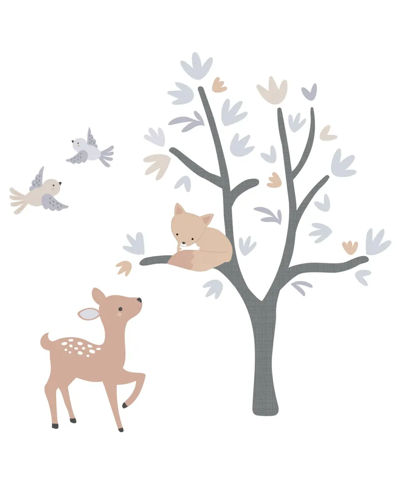 Bedtime Originals Deer Park Gray Woodland Tree/Animals Wall Decals - Deer/Fox