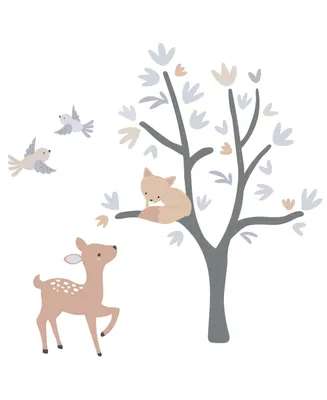 Bedtime Originals Deer Park Gray Woodland Tree/Animals Wall Decals - Deer/Fox