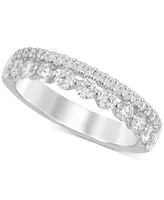 Diamond Double Row Band (1 ct. t.w.) 14k White Gold