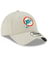 Men's New Era Khaki Miami Dolphins Historic Playmaker 9TWENTY Adjustable Hat