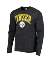 Men's Homage Charcoal Pittsburgh Steelers Hyper Local Tri-Blend Long Sleeve T-shirt