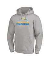 Men's Fanatics Heathered Gray Los Angeles Chargers Big and Tall Team Lockup Pullover Hoodie