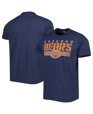 Men's '47 Brand Navy Chicago Bears Logo Team Stripe T-Shirt