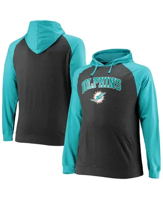 Nike Men's Big and Tall Heathered Charcoal Miami Dolphins Fan Gear Wordmark Performance Pullover Hoodie - Heather Charcoal