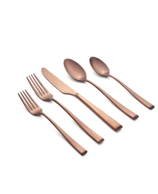 Cambridge Silversmiths Marlise Copper Satin 20 Piece 18/10 Stainless Steel Flatware Set, Service for 4