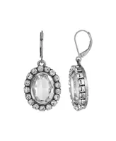 2028 Silver Tone Crystal Rimmed Earrings