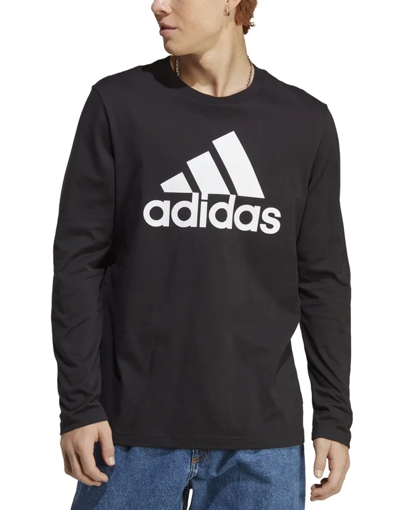 adidas Men's Basic Badge of Sport Long-Sleeve Crewneck T-Shirt