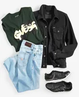 Guess Mens Dillon Jacket Graffiti Tee Slim Straight Jeans