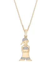 Wrapped Diamond Boy Pendant Necklace (1/20 ct. tw) in 10k Gold, 18" + 2" extender, Created for Macy's