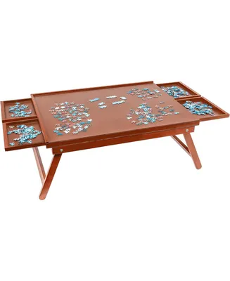 Jumbl 1000pc Puzzle Board 23"x31" Wooden Puzzle Table w/Legs