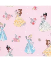 Lambs & Ivy Disney Princesses Pink Fleece Baby Blanket - Belle/Tiana/Cinderella