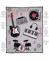 Lambs & Ivy Rock Star Musical Instruments 3-Piece Baby Crib Bedding Set - Gray