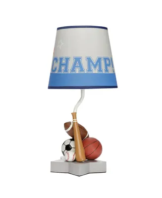 Lambs & Ivy Baby Sports Lamp with Shade & Bulb - Football/Basketball/Baseball