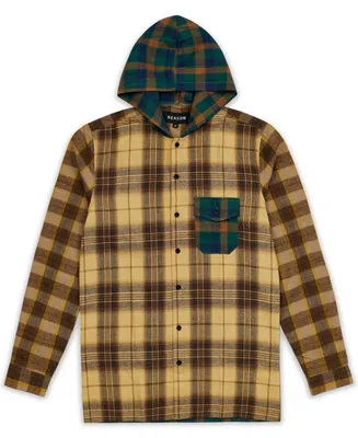Reason Men's World Is Yours Hooded Flannel Shirt