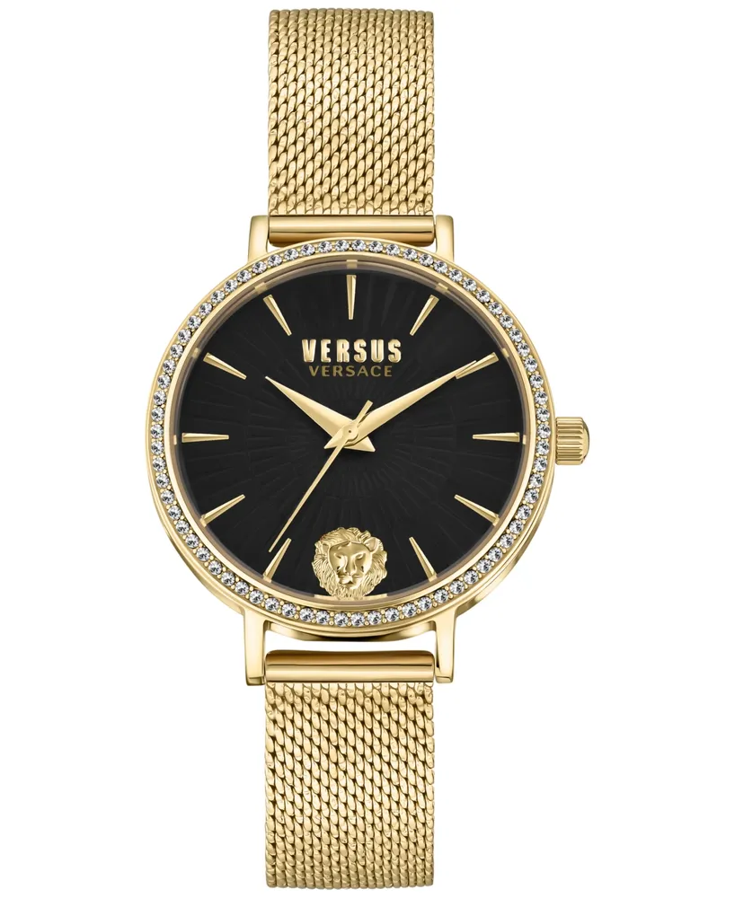 Versus Versace Women's Mar Vista Gold Ion-Plated Mesh Bracelet Watch 34mm
