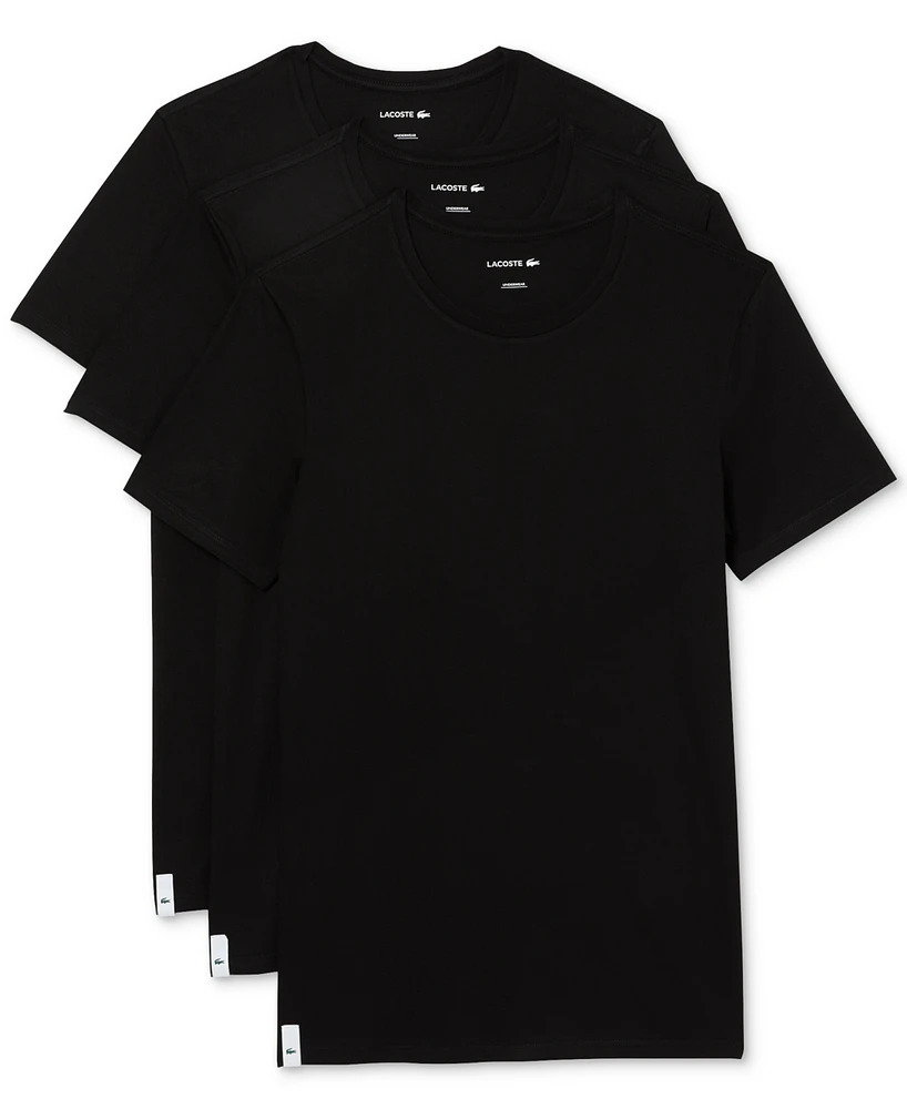 Lacoste Men's Crew Neck Slim Fit Undershirt Set, 3-Pack