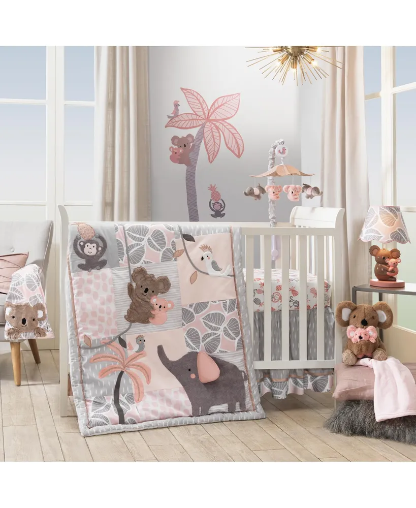 Lambs & Ivy Calypso Pink/Taupe Koala and Palm Tree Nursery Wall Decals/Appliques