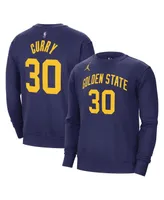 Men's Jordan Stephen Curry Navy Golden State Warriors Statement Name and Number Pullover Sweatshirt