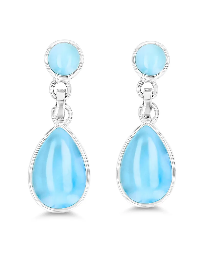 Macy's Larimar Dangling Earrings in Sterling Silver