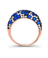 Lab Grown Spinel and Cubic Zirconia Pave Fashion Ring (1 3/4 ct. t.w. t.w.) 14 Karat Rose Gold Over Sterling Silver