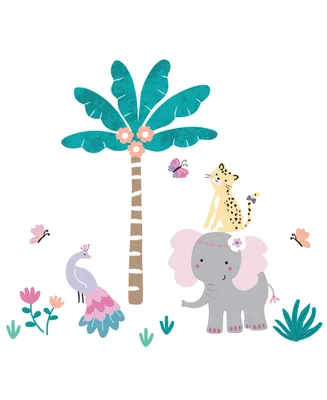 Bedtime Originals Rainbow Jungle Colorful Animals/Tree Wall Decals/Stickers