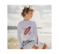 Toddler, Child Boys Surf White Ls Rash Top