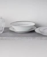 Noritake Regina Platinum Set of 4 Soup Bowls, Service For 4
