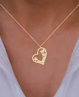 Macy's Cubic Zirconia Heart Necklace (1 3/8 ct. t.w.) in 14k Gold Over Sterling Silver