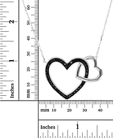 Macy's Spinel Interlocking Heart Necklace (1/2 ct. t.w.) in Sterling Silver