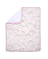 Lambs & Ivy Signature Rainbow Minky/Faux Shearling Soft Fleece Baby Blanket